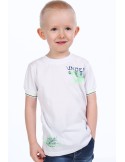 Weißes Jungen-T-Shirt mit Aufschrift NDZ7337 – Online-Shop – Boutique